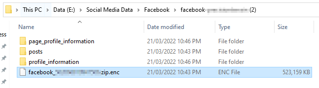 Downloaded facebook archive