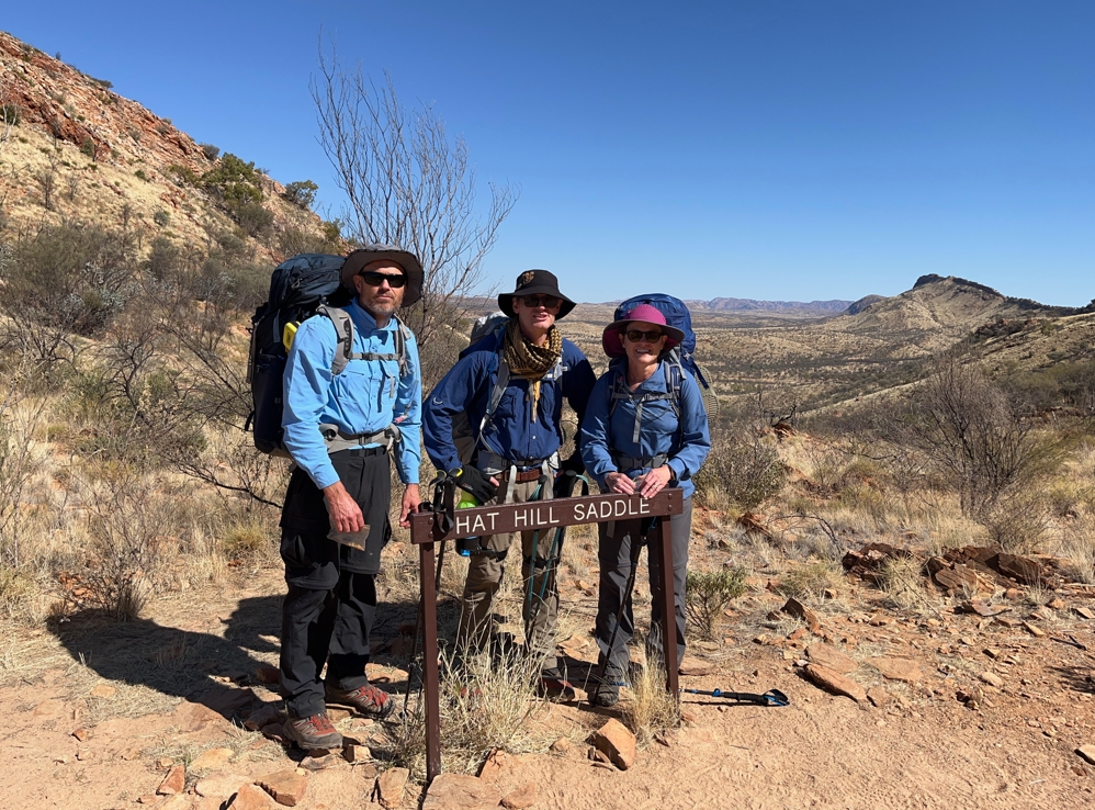 Hat Hill Saddle with Simpsons Gap somewhere back over our left shoulders.