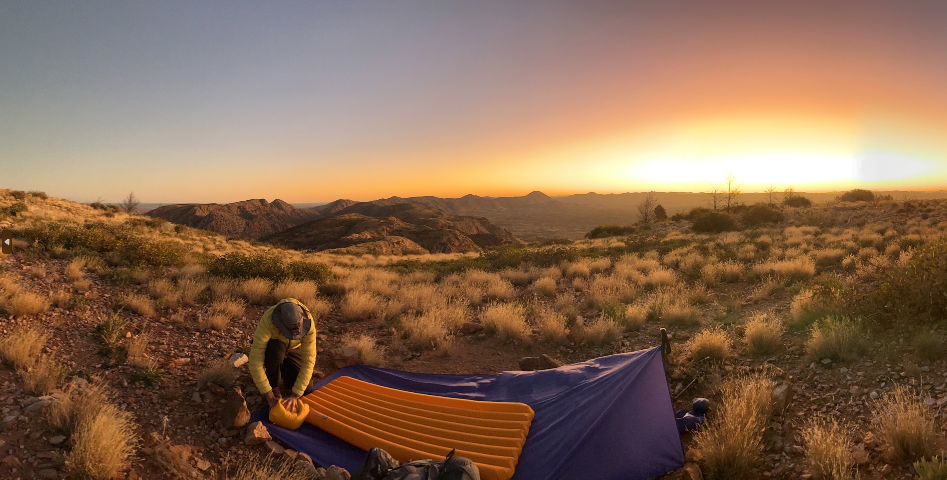 Fraser setting up on Loretta's Lookout
