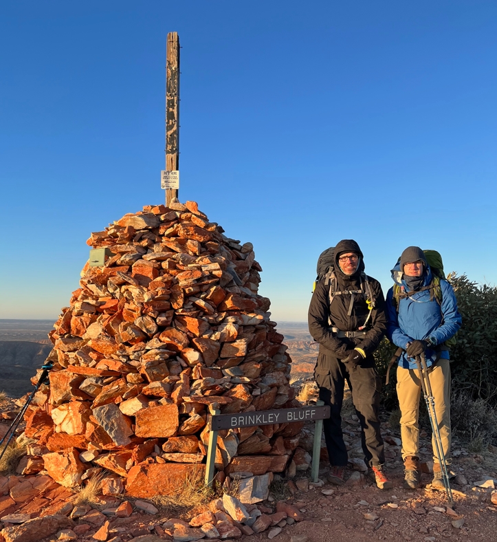Fraser & Phil at the Brinkley Bluff cairn