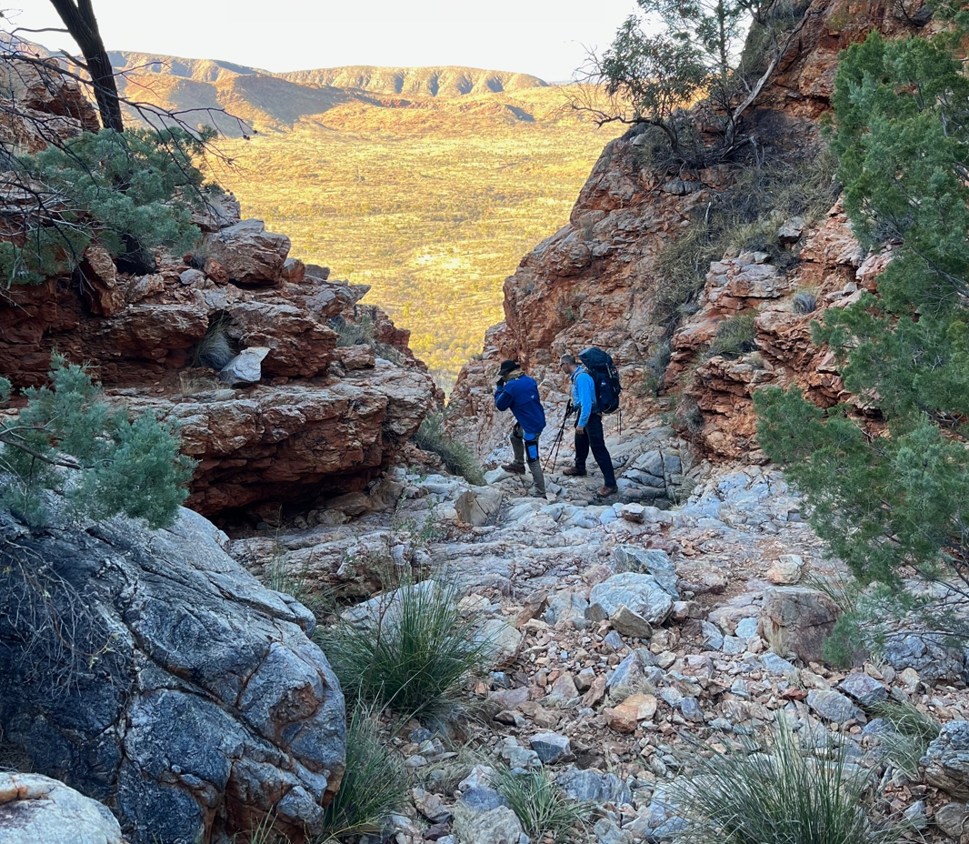 Fraser and I peering down in to the gap at Rocky Cleft.