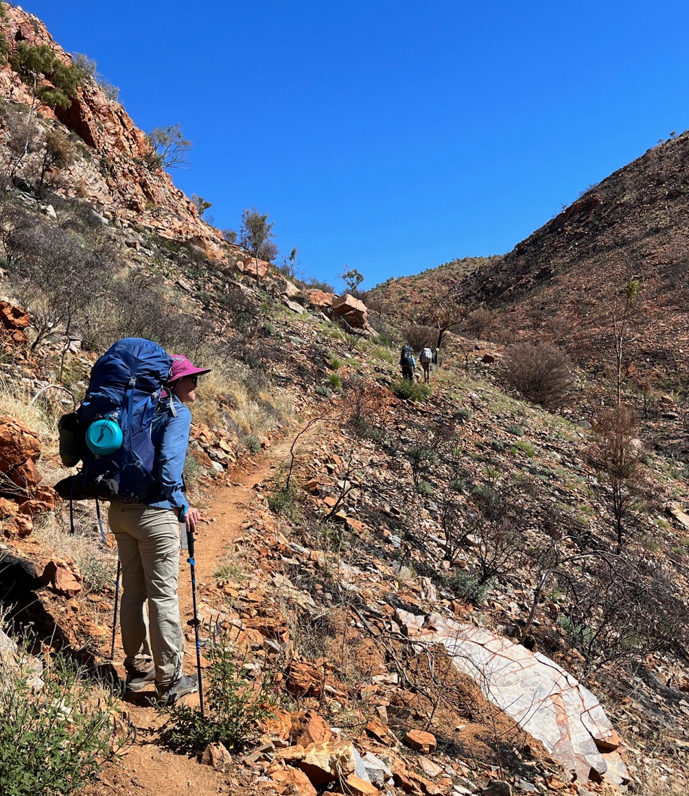 Climbing up to the saddle that precedes Spencer Gorge.
