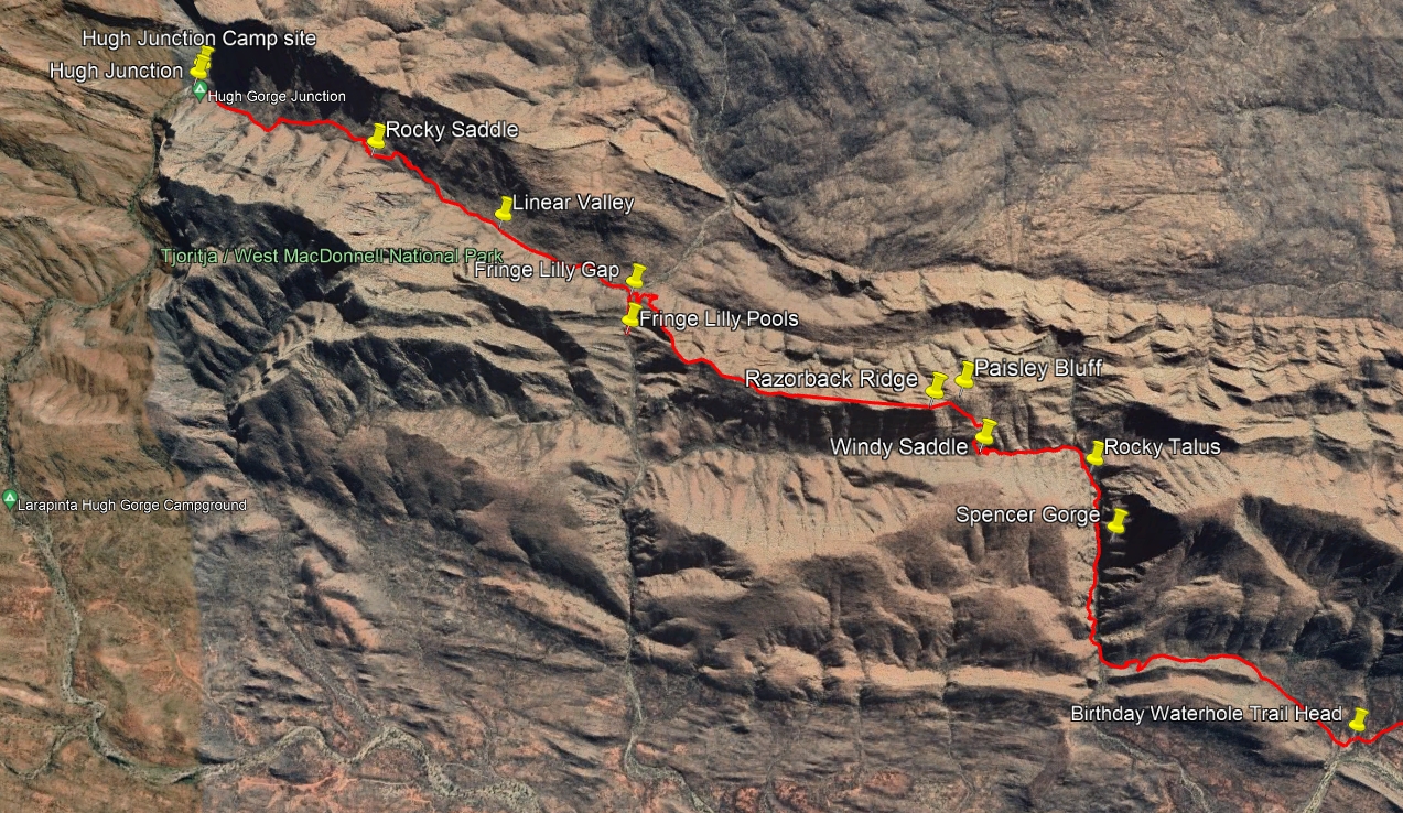 The track from Birthday Waterhole to Hugh Junction
