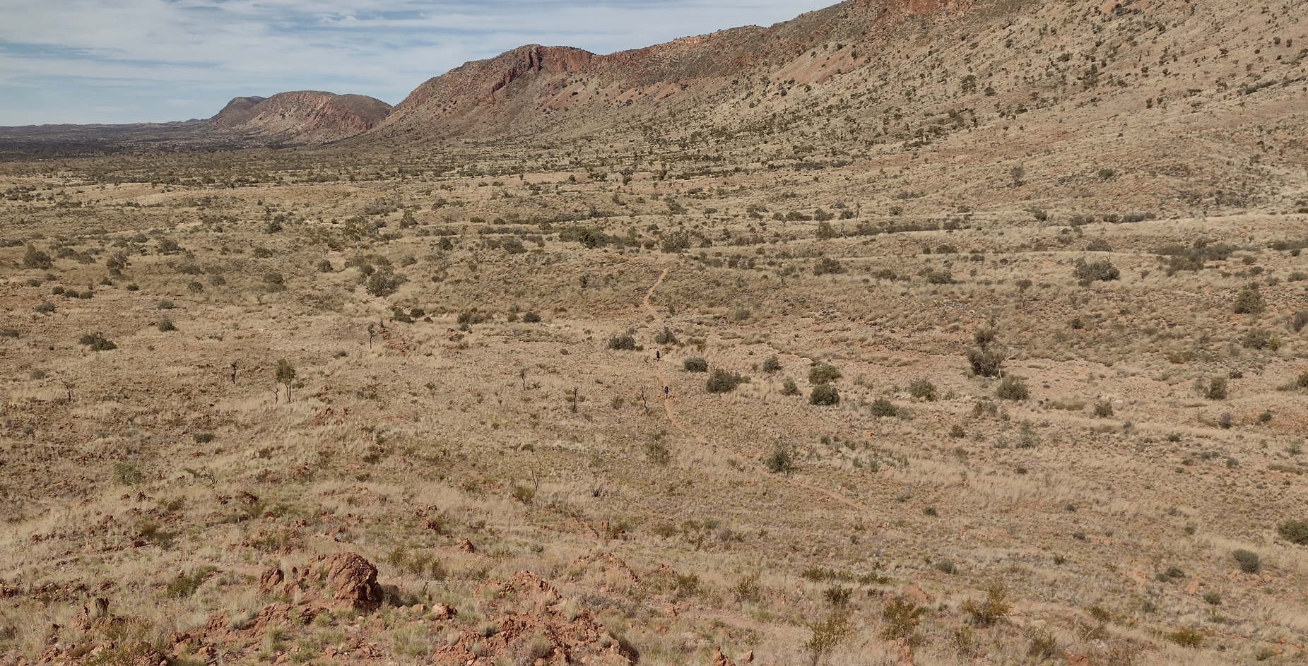 The dry, open terrain west of Ellery Creek.