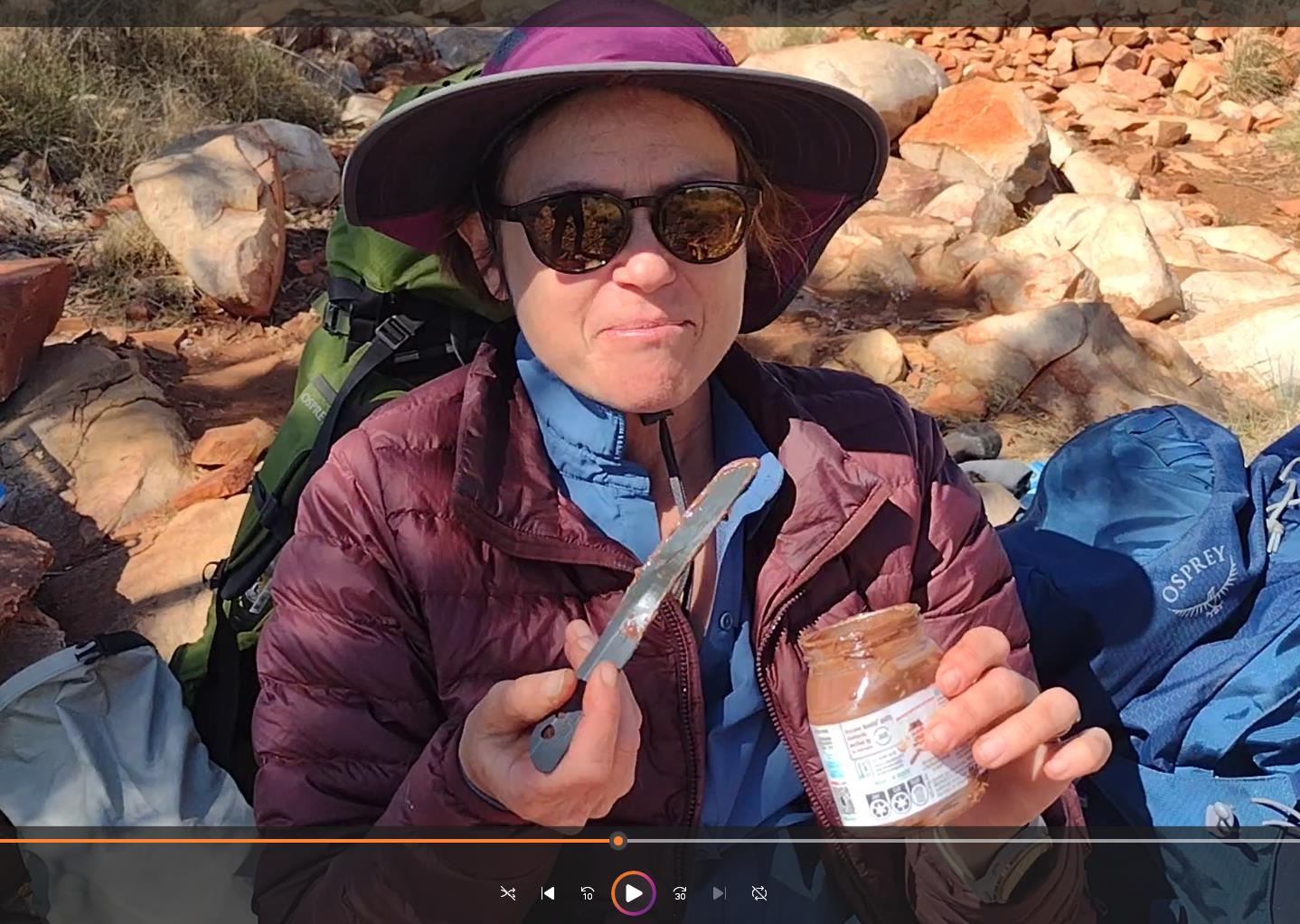 A clip from a vid I shot for Elise's kids. Their mother making a pig of herself with the remains of a Nutella jar. Only for experienced professionals she warns, and only after you have climbed a mountain...
