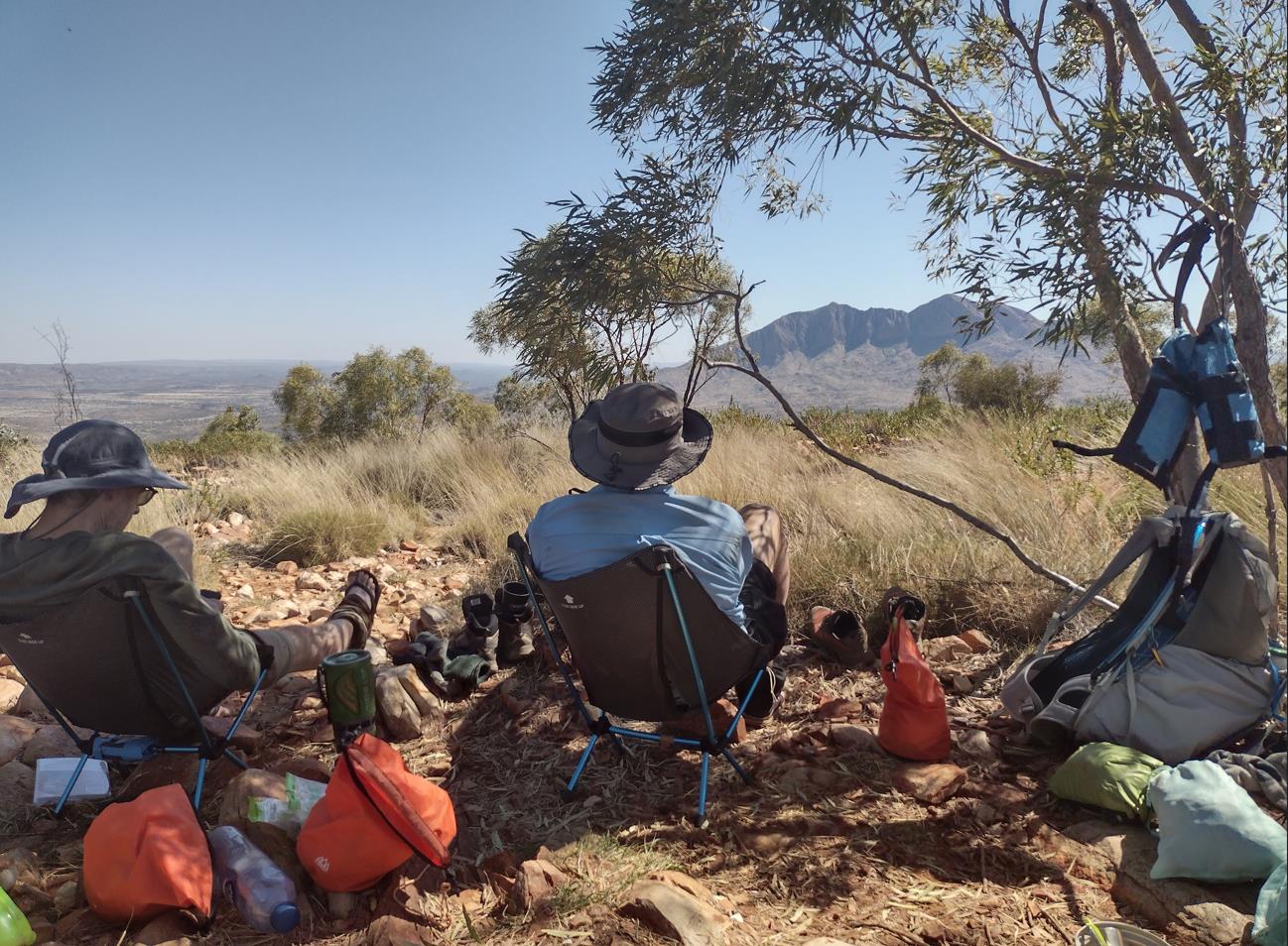 Whiling away the time in the shade and solitude of Hilltop Lookout.