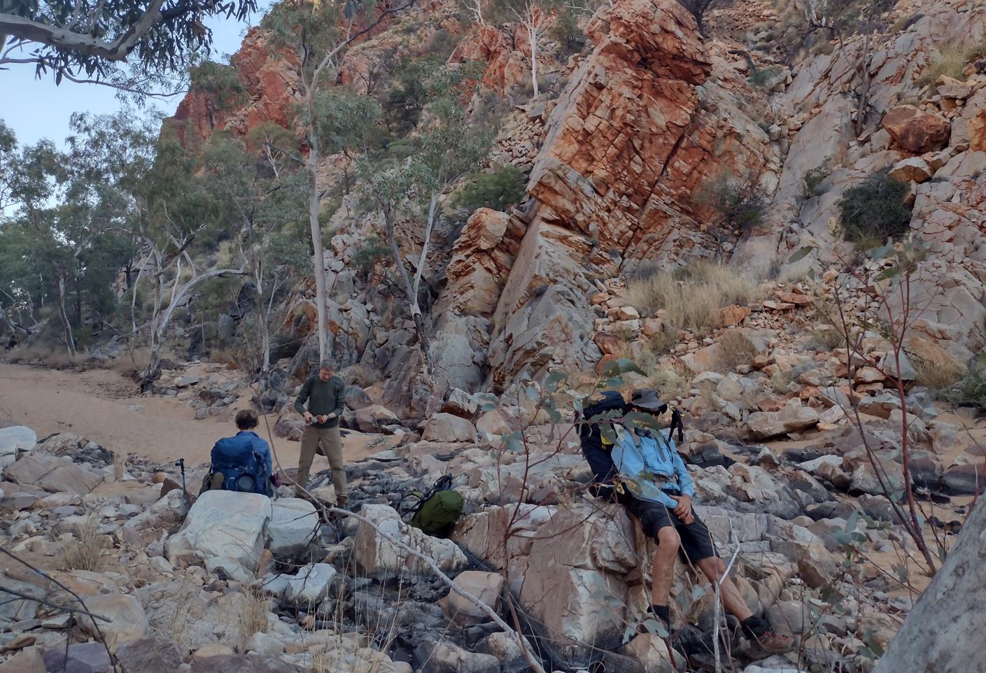 Collapsed in the shade of Rocky Bar Gap.