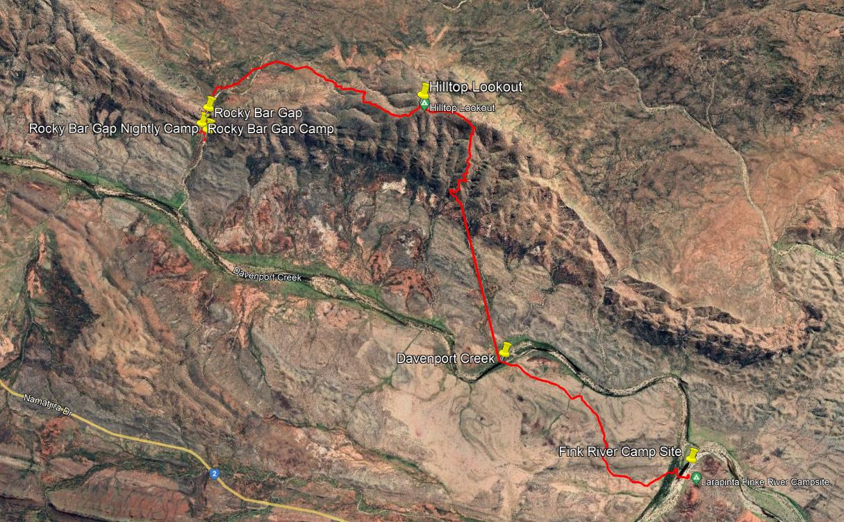 The track from Finke River to Redbank Gorge.