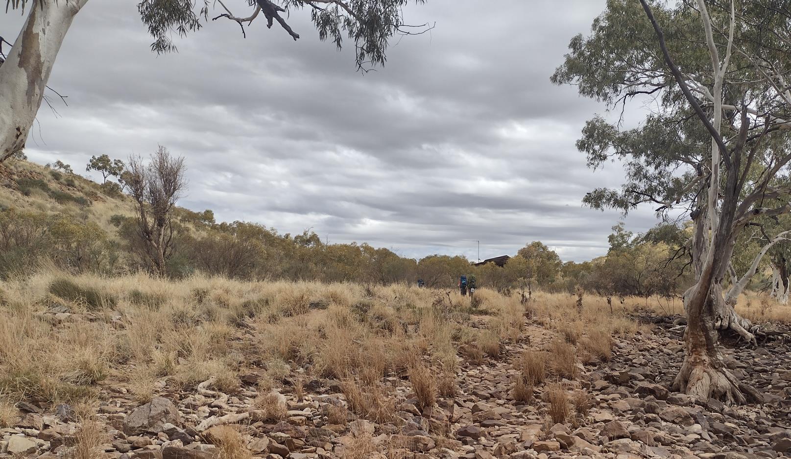 Heading up to the shelter at Redbank Gorge.