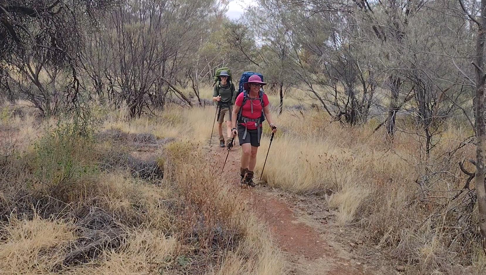A pair of very happy hikers reaching the finish.