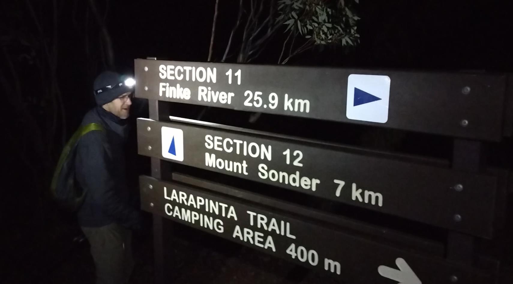 Phil at 4am. 7km to the summit.