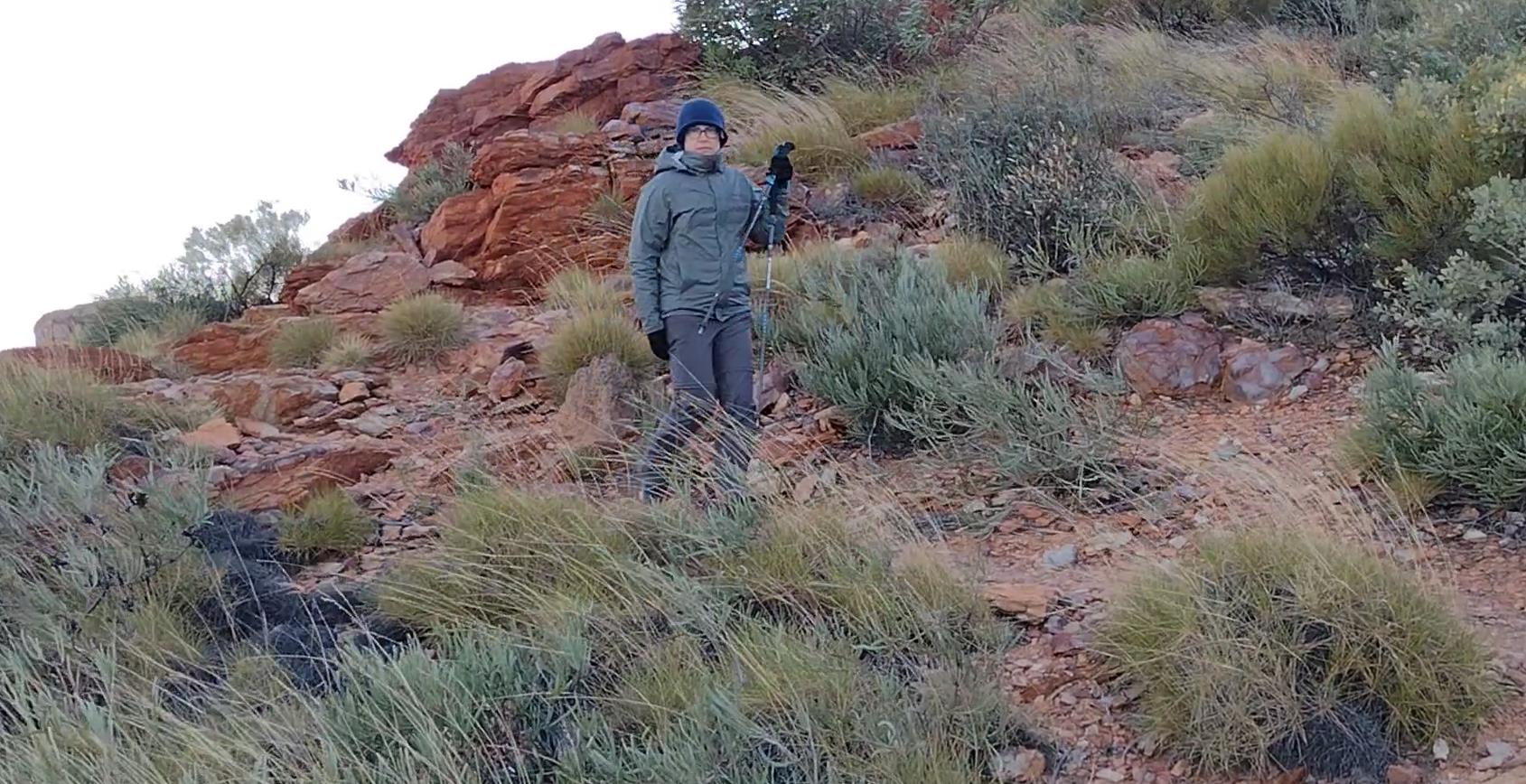 Elise on the descent.