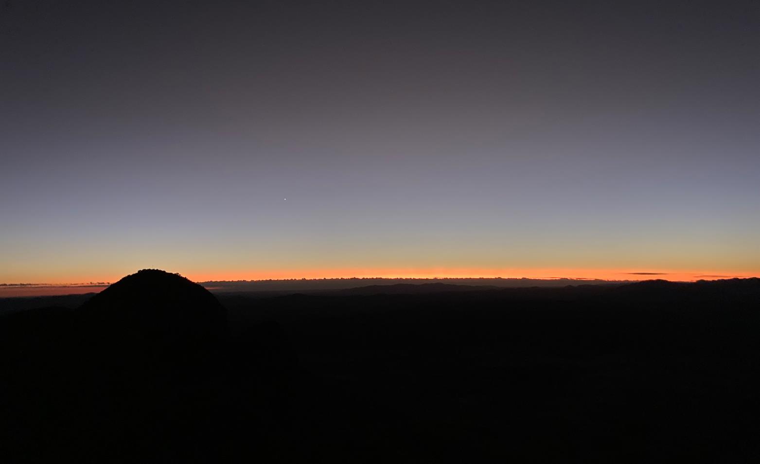 Pre-dawn. Looking east from the summit.