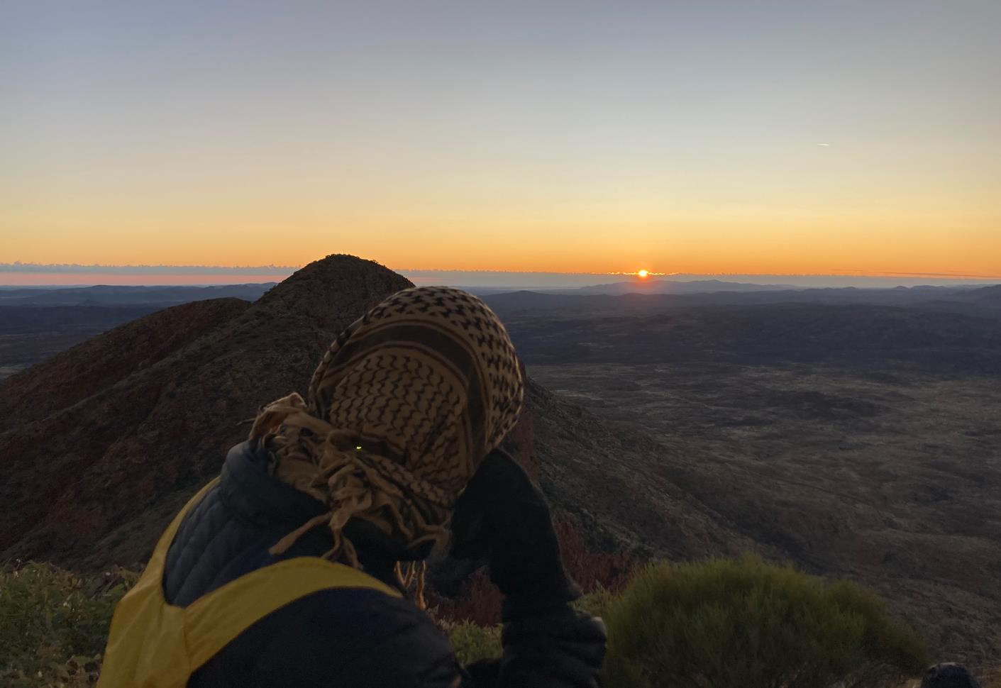 My shemagh valiantly keeping my head warm. Versatile bit of kit that.