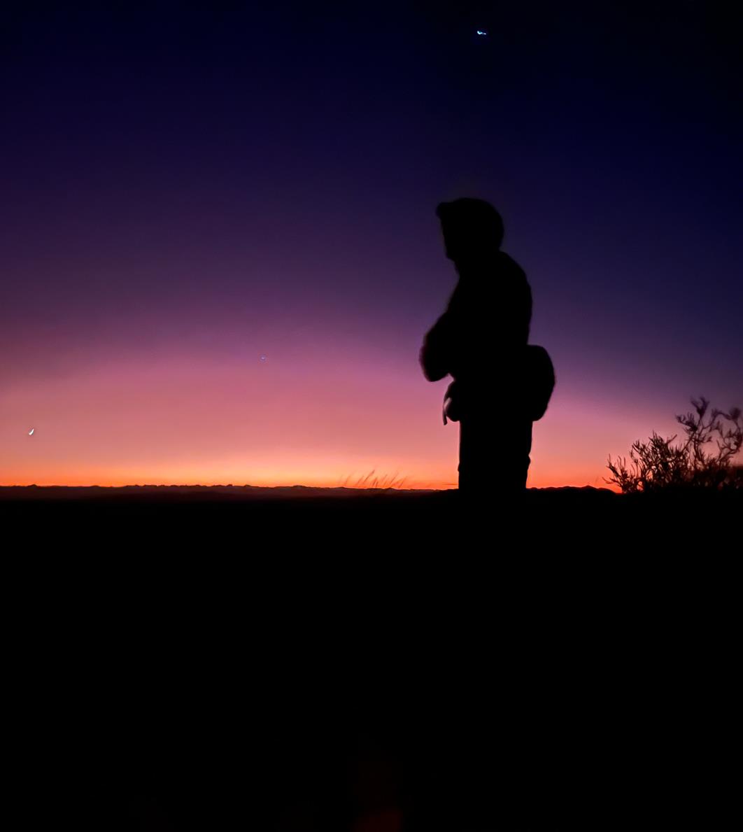 Fraser in the pre-dawn eastern glow.