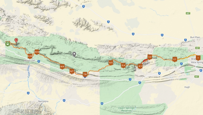 Larapinta trail map