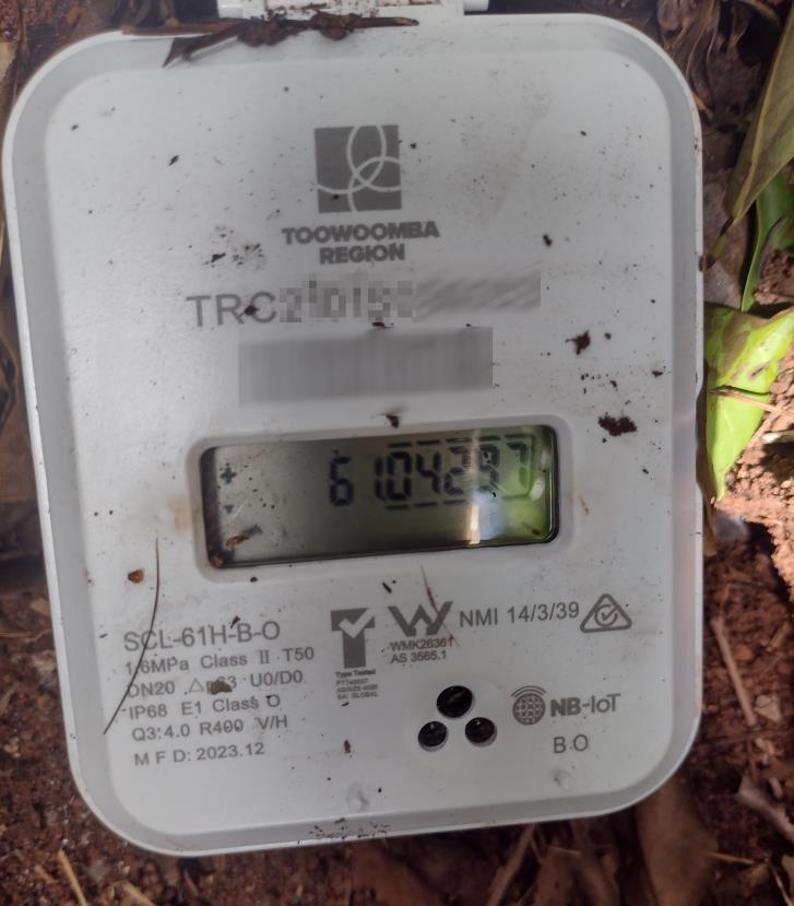Meter reading in kiloliters